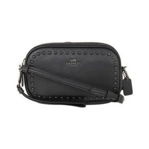 Coach Lacquer Rivets Pebble Leather Crossbdy/Cltch